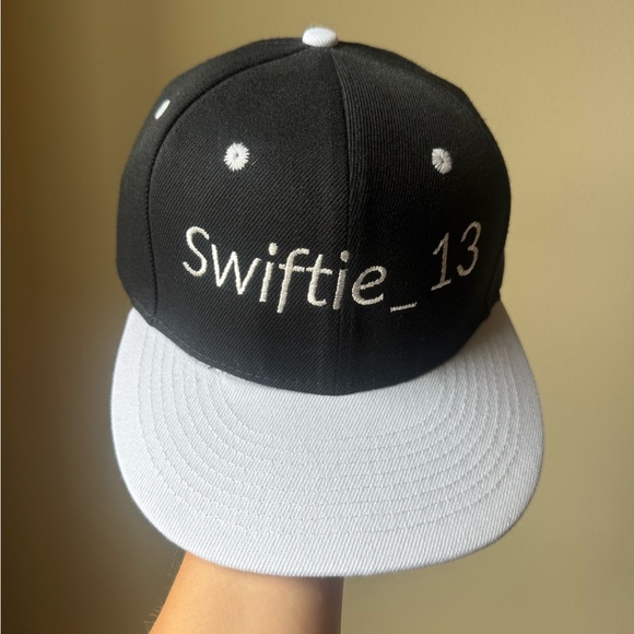 Black and White Cap with Swiftie_13 Embroidery - Taylor Swift Hat - Picture 1 of 7